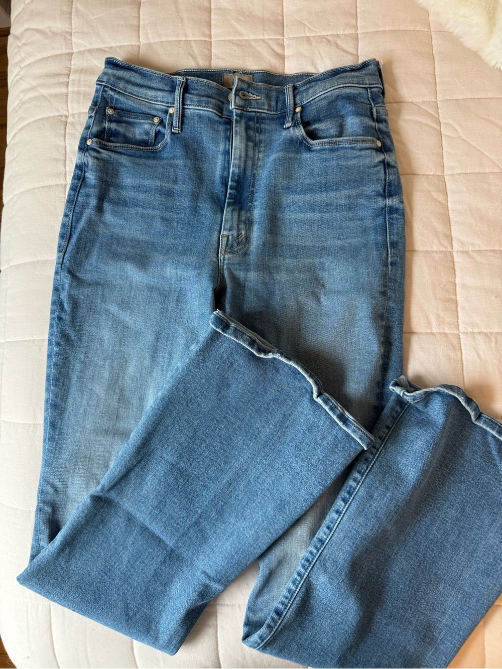 MOTHER High Waisted Weekender Skimp Flare-Leg Jeans